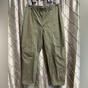 EUC- Habitat Pull-on Stretch Cotton Pants w/Knee Cargo Pockets